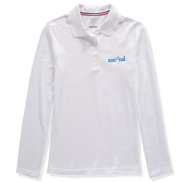French Toast Girls 7-20 Ascend Long Sleeve Interlock Polo with Picot Collar